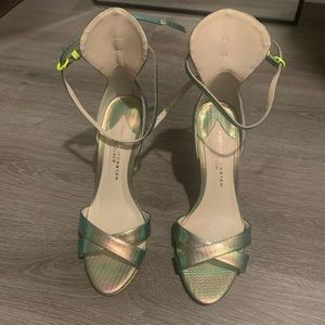 JCrew x Sophia Webster Iridescent Leather Heel w/ Ankle Straps